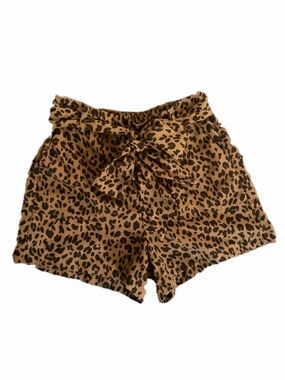 a new day Leopard Print Tie-Waist Shorts - Tan/Black
